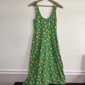 Tabitha Brown for Target Midi Dress Womens XS Green Leopard Print Sleeveless
